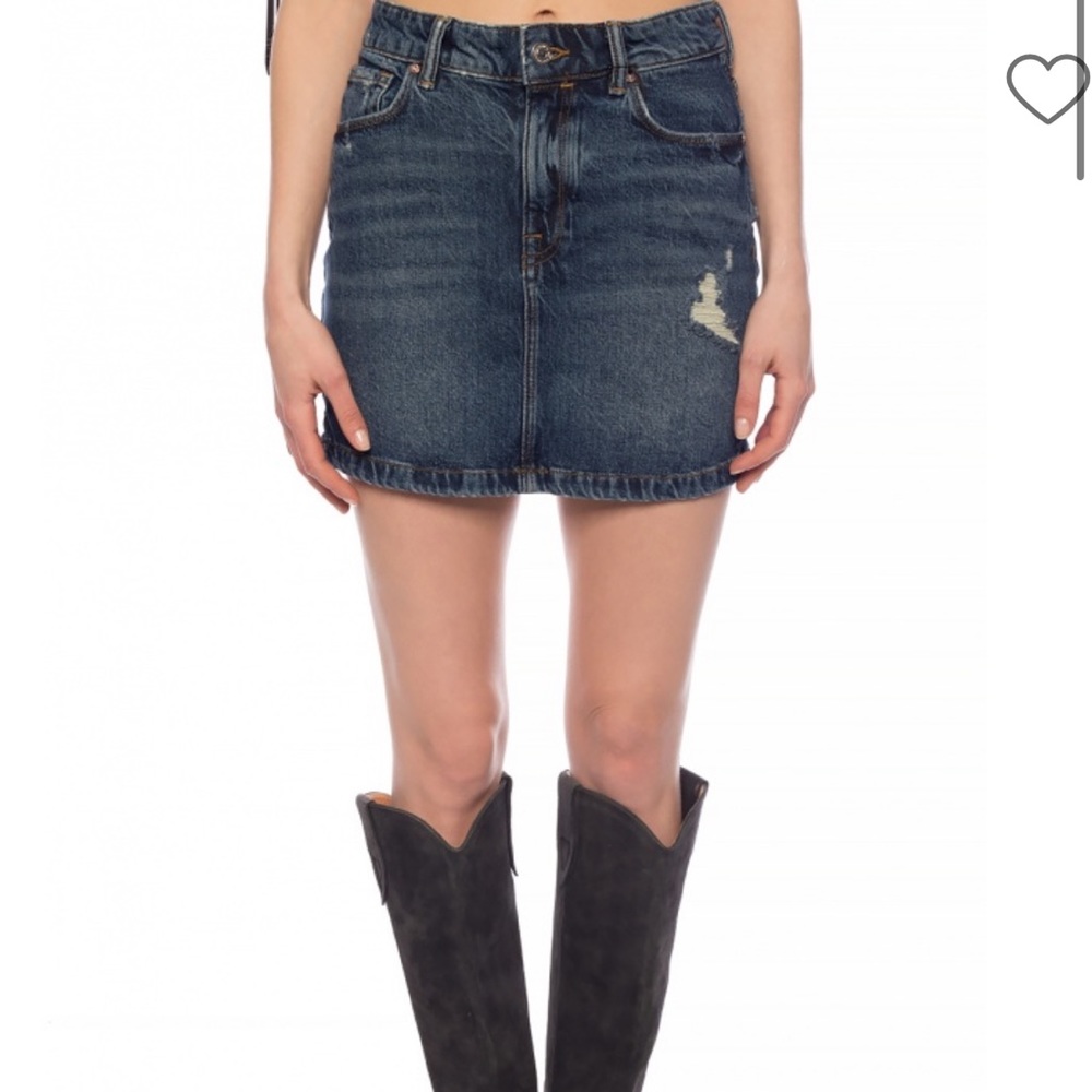 All-saints Arden Denim Skirt Dark Indigo Blue Mini